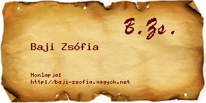 Baji Zsófia névjegykártya